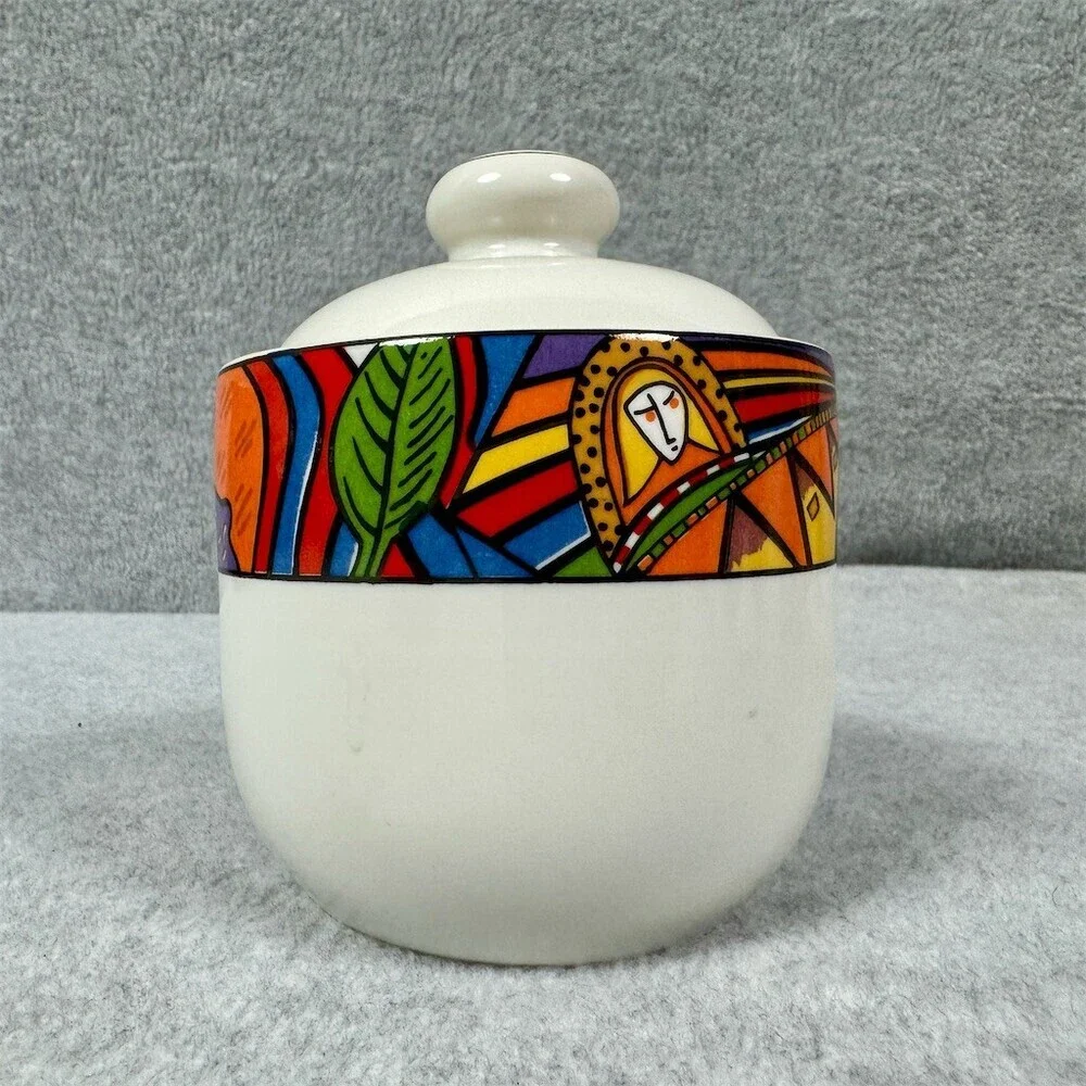 Vintage Vitromaster Metropolitan 1991 Lidded Sugar Bowl Covered Jar White